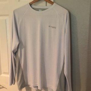 Mens large Columbia white long sleeve performance
